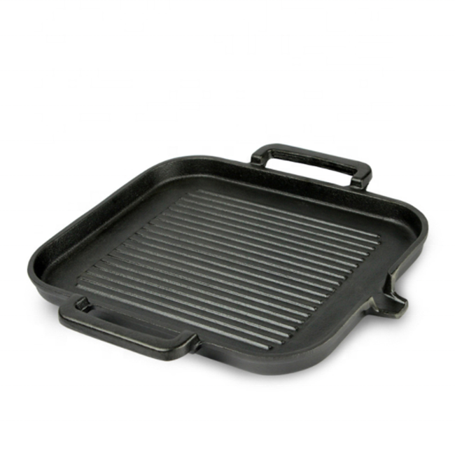 High Quality Square Cast Iron Pro Griddle Pan/ BBQ Plate with Two handles