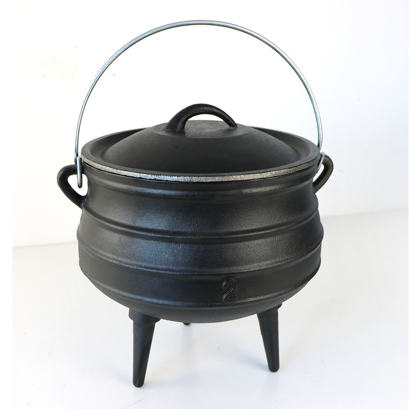 Traditional South African Botswana Potjie Pot Cast iron 3 legs Camping Outdoor Cooking Cauldron Stew Pot