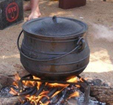 1/2# Pre-seasoned Cast Iron Potjie Pot Cauldron with Lid Handle 3 legs