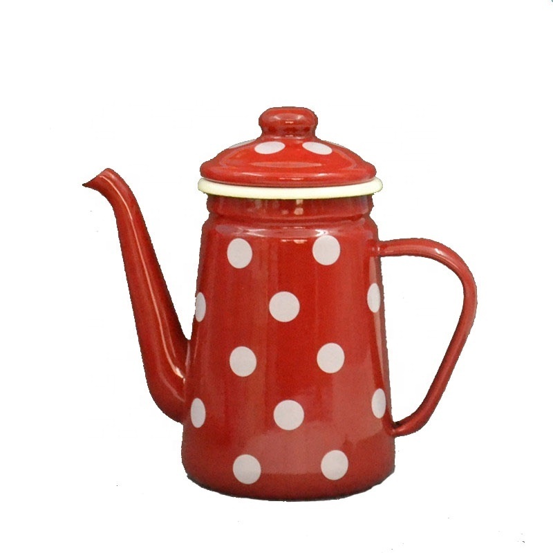 1.1L Tea Kettle Enamel Coffee Pot Vintage Oil Pot for Sale