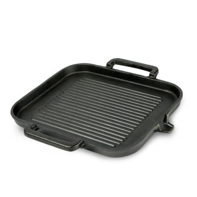 High Quality Square Cast Iron Pro Griddle Pan/ BBQ Plate with Two handles