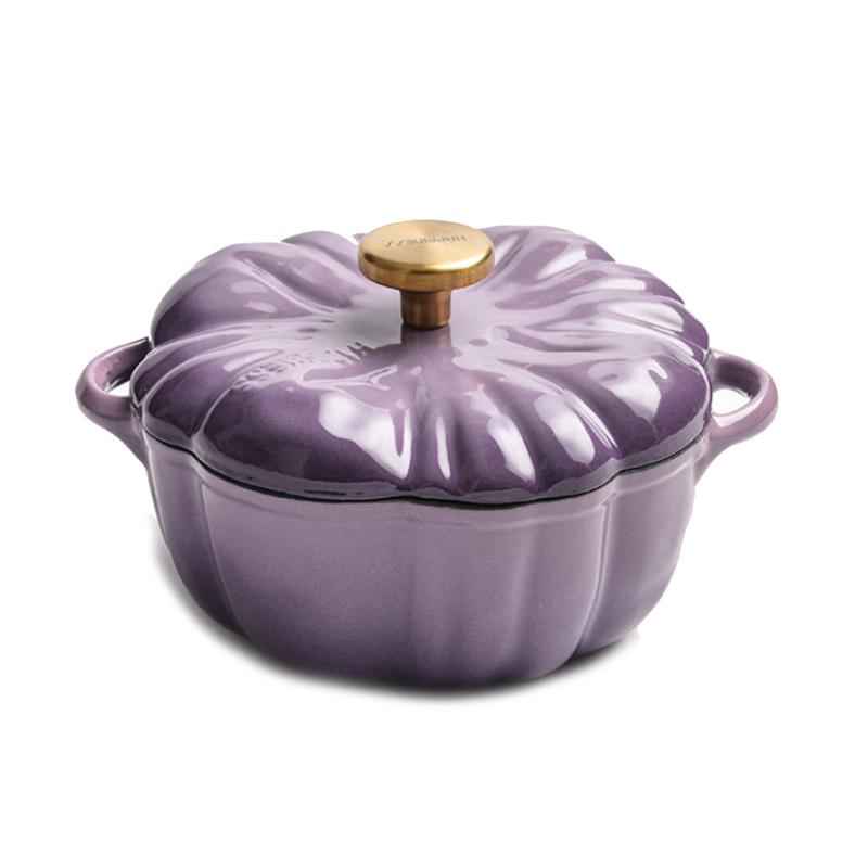 Wholesale Non-Stick Coating Color Enameled Pumpkin Casserole Dutch Oven Cast Iron Stew Bread Saucepan Pot with Lid