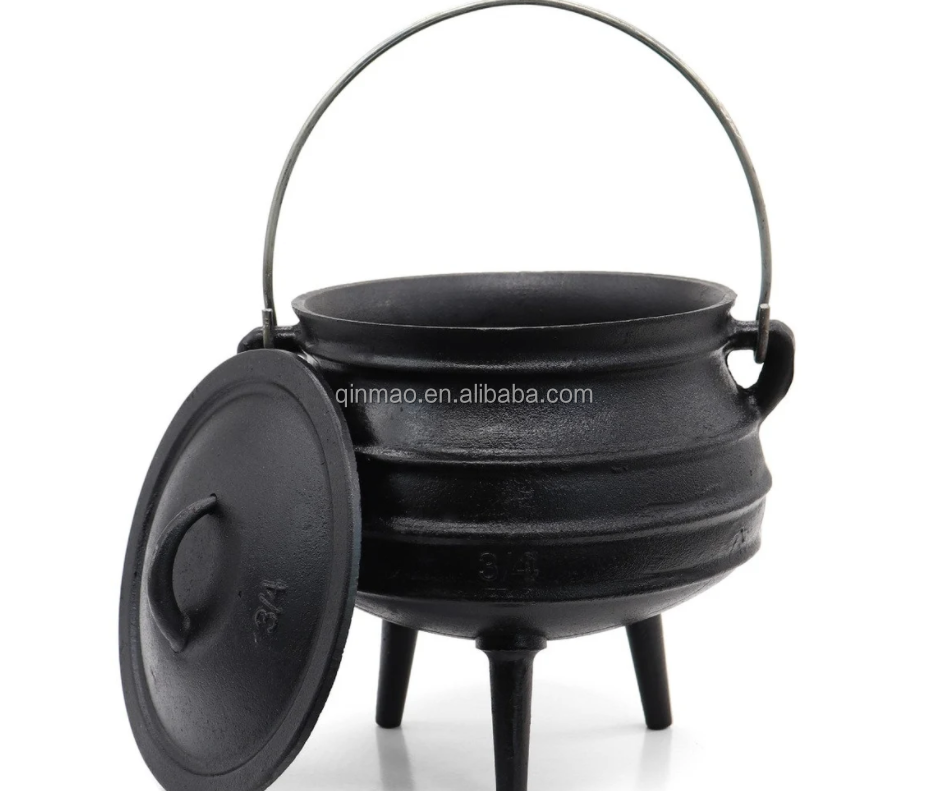 Traditional South African Botswana Potjie Pot Cast iron 3 legs Camping Outdoor Cooking Cauldron Stew Pot