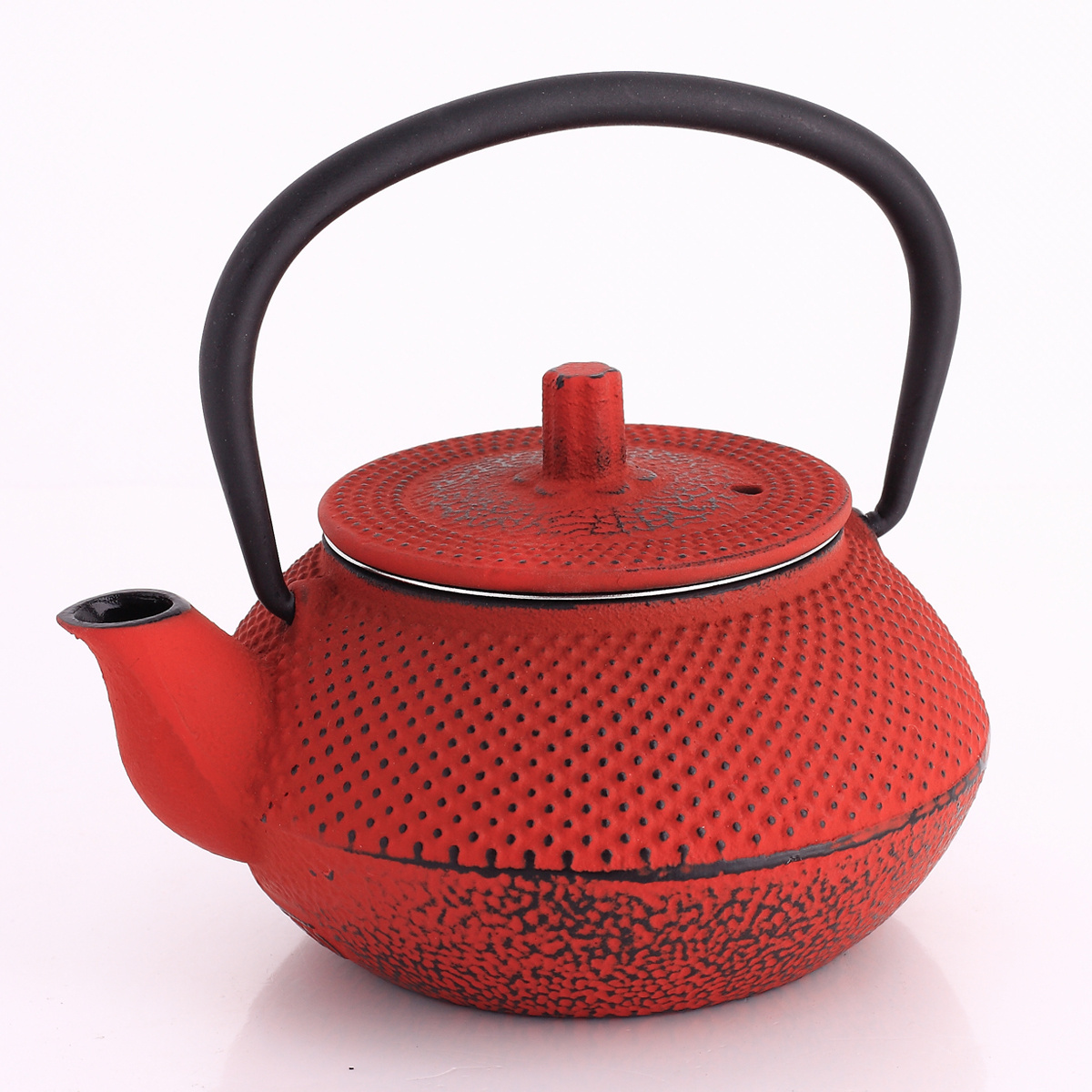 Small Capacity 300ml Red Cast Iron Tea Pot with SS Filter Inner Enamel Porcelain Anti-Rust Teapot Stocked