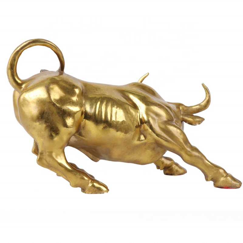 Small Brass Bull Figurine Wall Street Bull Art Decor Bull/Cow/Ox Figure Statues and Sculptures Home Decor