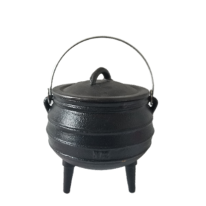 1/2# Pre-seasoned Cast Iron Potjie Pot Cauldron with Lid Handle 3 legs