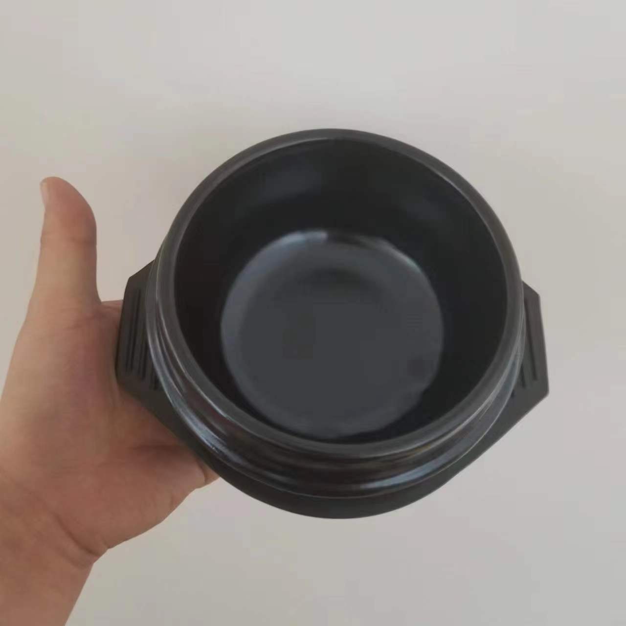 Hot Sale Black Ceramic Hot Stone Soup Rice Noodle Pot One Person Serving Bowl For Restaurant Korean Cuisine Dolsot 500ml