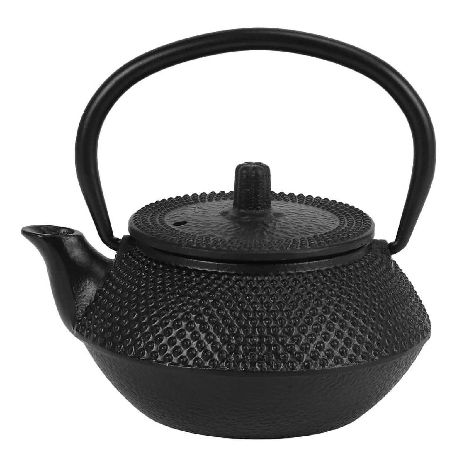 Classic 300ml Black Cast Iron Teapot with SS Filter Inner Enamel Porcelain Anti-Rust Metal Drinkware Set for Tea and Coffee