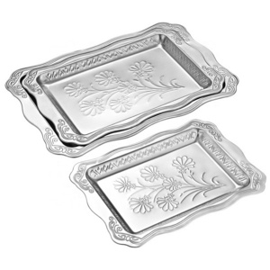 Stainless Steel Tray Food Serving Tray Rectangle Special Shape Wedding Tray