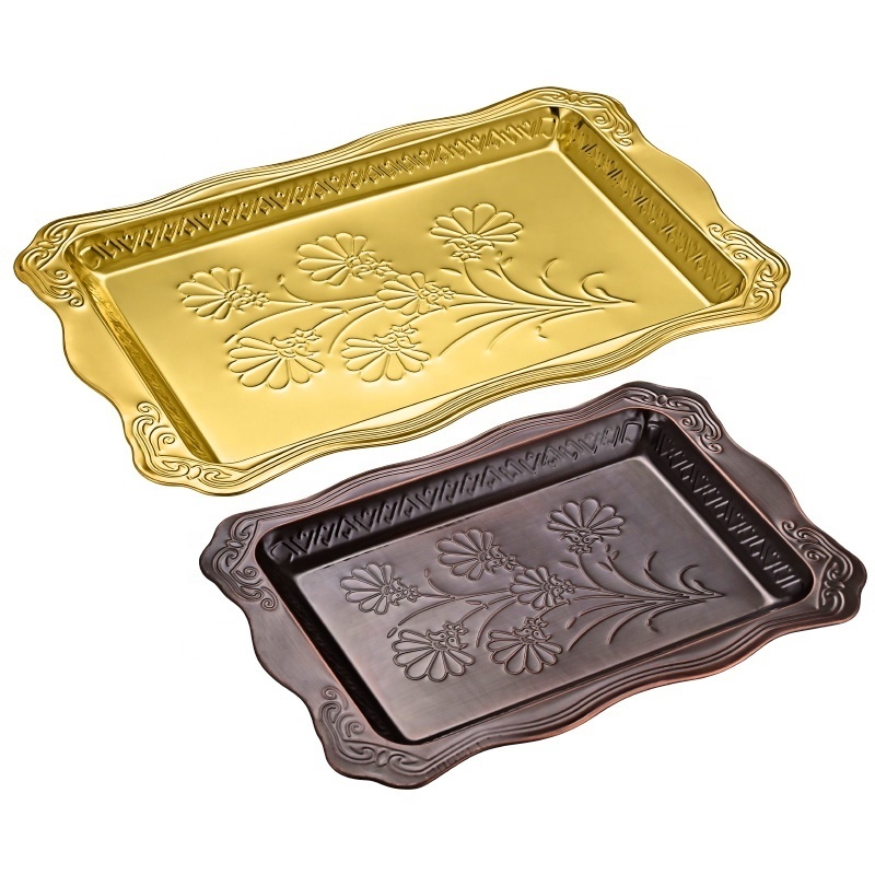 Stainless Steel Tray Food Serving Tray Rectangle Special Shape Wedding Tray