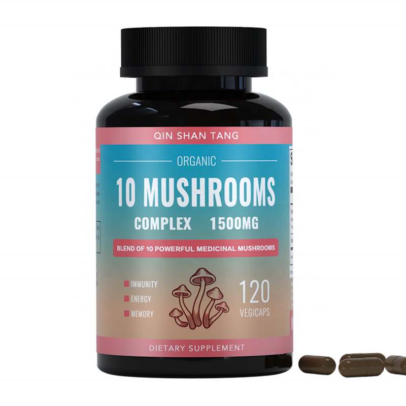 Cordyceps Turkey Tail Tremella Chaga Mushroom Extract Powder Blend Capsules Reishi Lions mane Mushroom Capsules