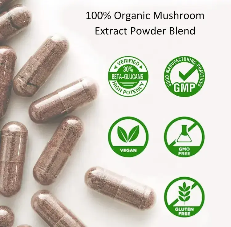 Lions Mane Branded Capsule Lion's Mane Mushroom Capsules Ginkgo Biloba Shilajit Aswagnda Sea Moss Lions Mane Mushroom Capsules