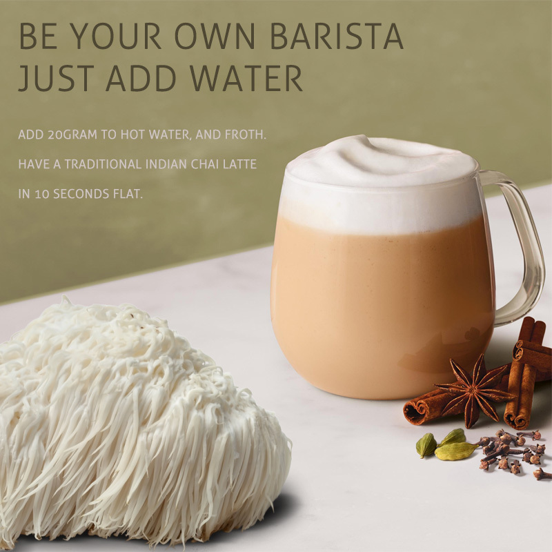 Coconut Cream Oat Milk Mushroom Adaptogens Spiced Masala Chai Tea Latte