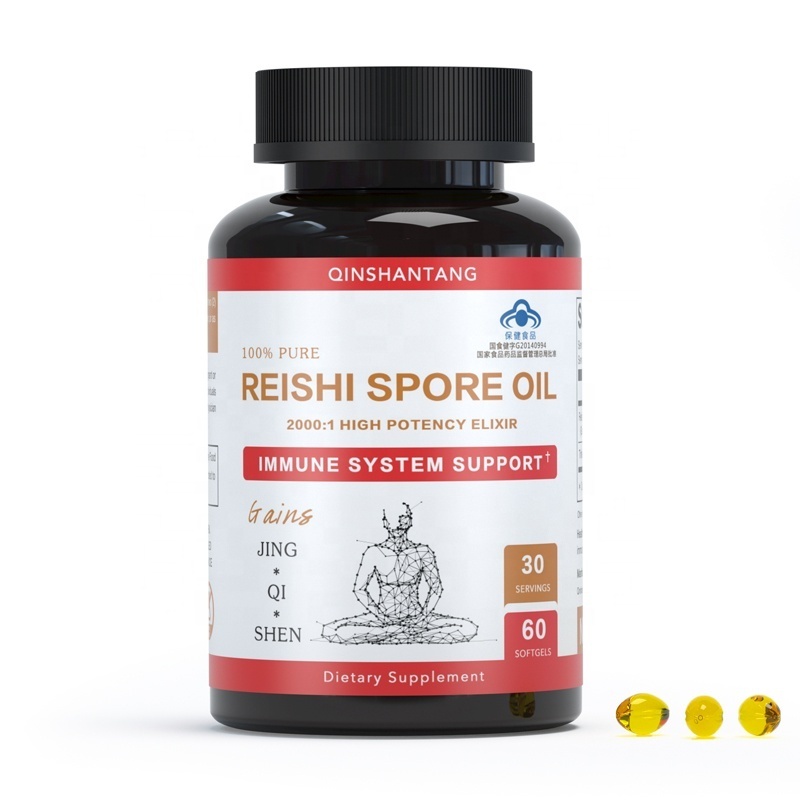 100% Pure Reishi Mushroom Spore Oil Extract Softgell Ganoderma Lucidum Organic Reishi Spore Oil Soft Capsule