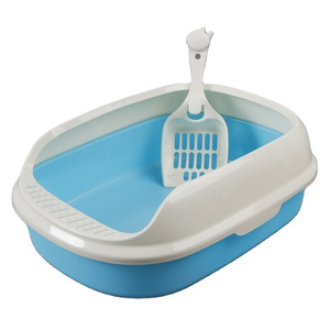 Plastic pet toilet potty splash-proof cat litter box cat tray spoon kitten cleaning pet toilet cat box