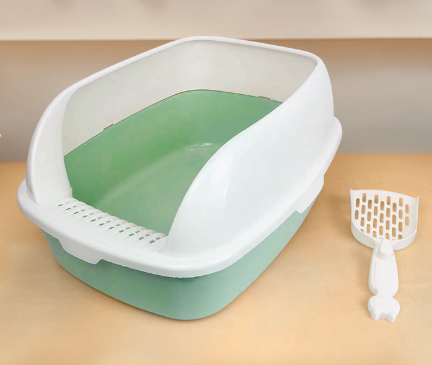 Plastic pet toilet potty splash-proof cat litter box cat tray spoon kitten cleaning pet toilet cat box