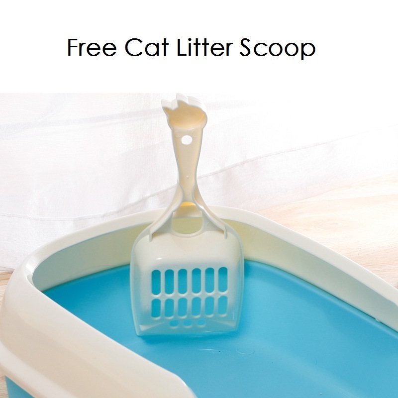 Plastic pet toilet potty splash-proof cat litter box cat tray spoon kitten cleaning pet toilet cat box