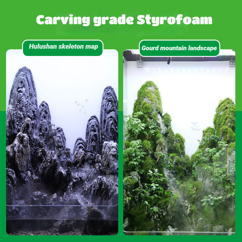 Polystyrene foam is used for aquarium fish tank landscaping