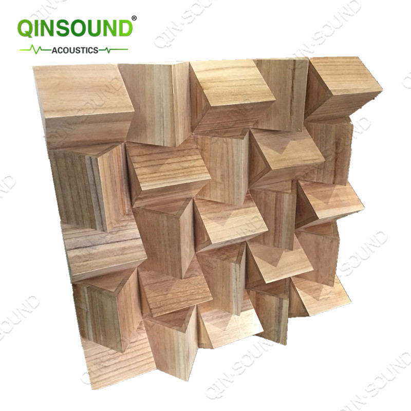 Quadratic Skyline Wooden Sound Diffuser Acoustic Noise Absorption Audio Diffusor Panels Treatment Studio