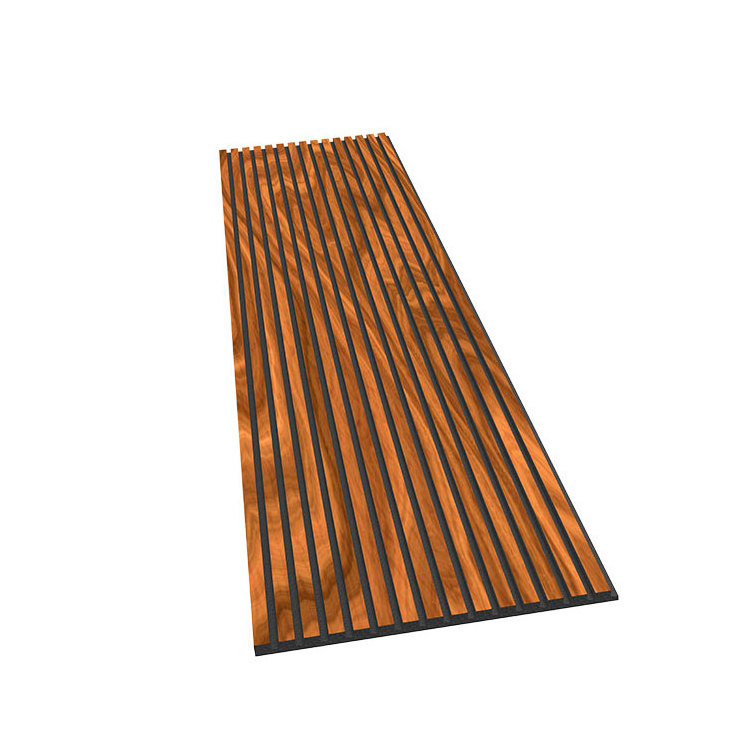 Free Sample Wood Soundproof Decor Polyester Wooden Slats Acoustic Wall Panel