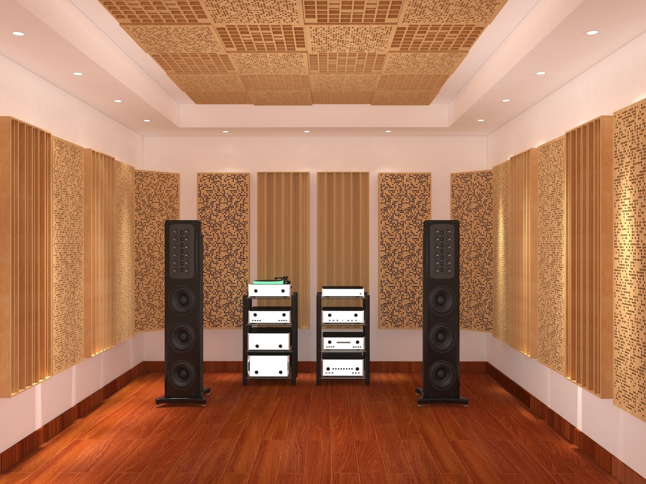 Sound Diffuser Ceiling Theater Solid Wood Acoustic Panel skyline acoustic diffuser plates studio soundproofing