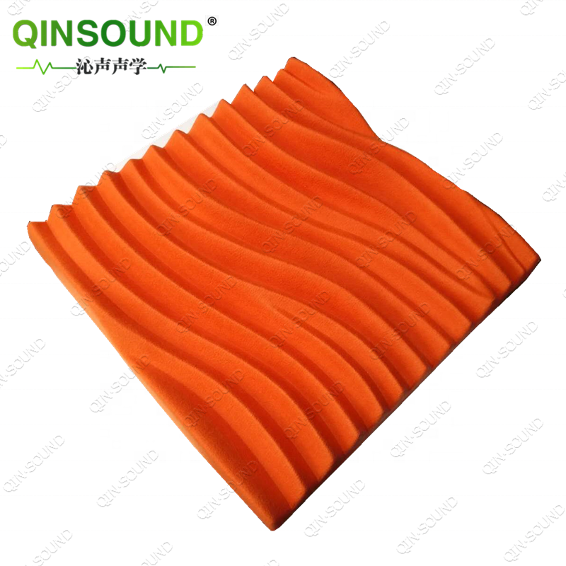 Ceiling Acoustic Wall Panel Ecofriendly embossed polyester fiber 3d PET acoustic panel