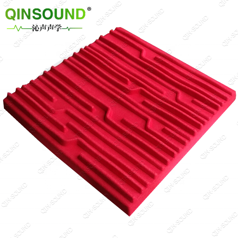 Ceiling Acoustic Wall Panel Ecofriendly embossed polyester fiber 3d PET acoustic panel