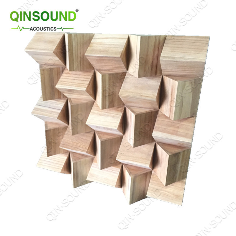 Quadratic Skyline Wooden Sound Diffuser Acoustic Noise Absorption Audio Diffusor Panels Treatment Studio