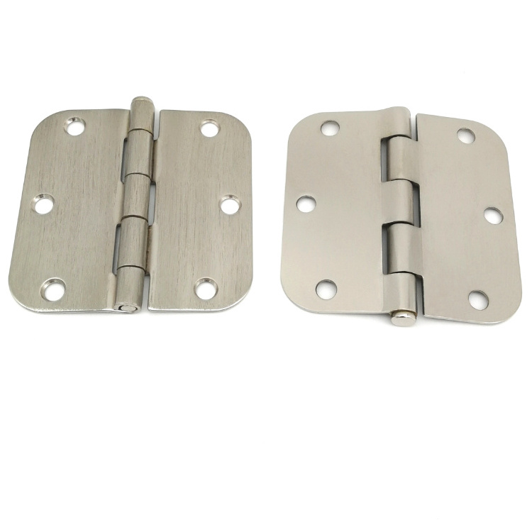 3.5 inch American white nickel Round hinge