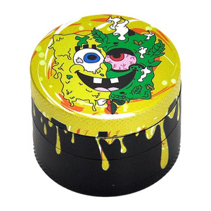 Rick color printed zinc alloy cigarette grinder 40mm 50mm four layer metal grinder 63mm manual vanilla grinder