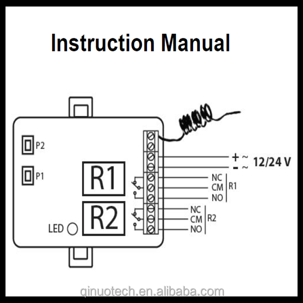 QINUO garage door opener transmitter and receiver