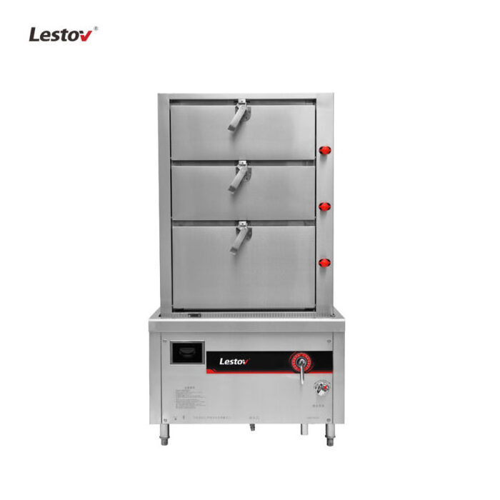 Restaurant equipment cabinet 3 doors commercial kitchen electric induction seafood steamer