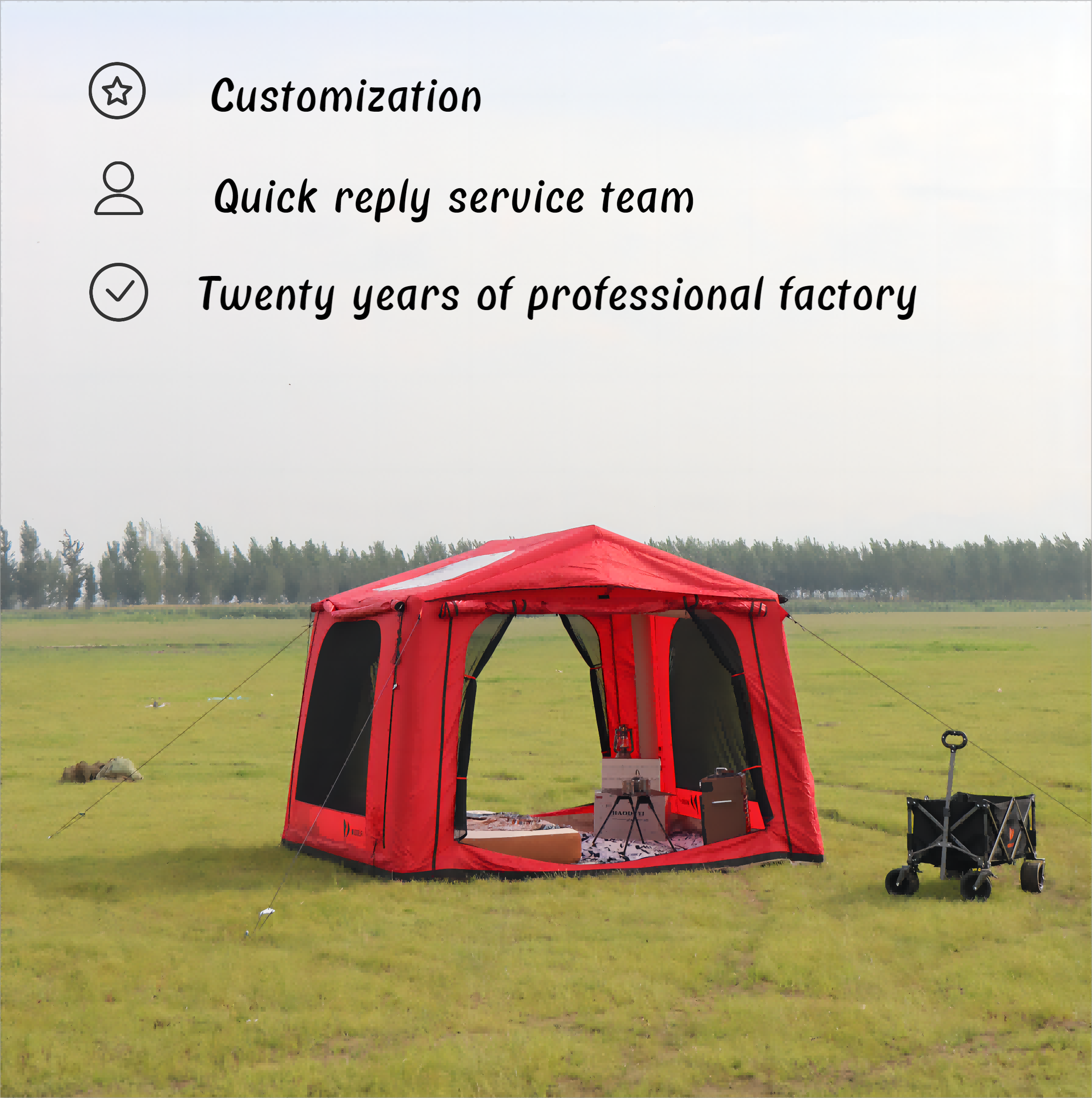 QX Factory Easy Build and Good-Looking winter air inflatable cabin house camping tent