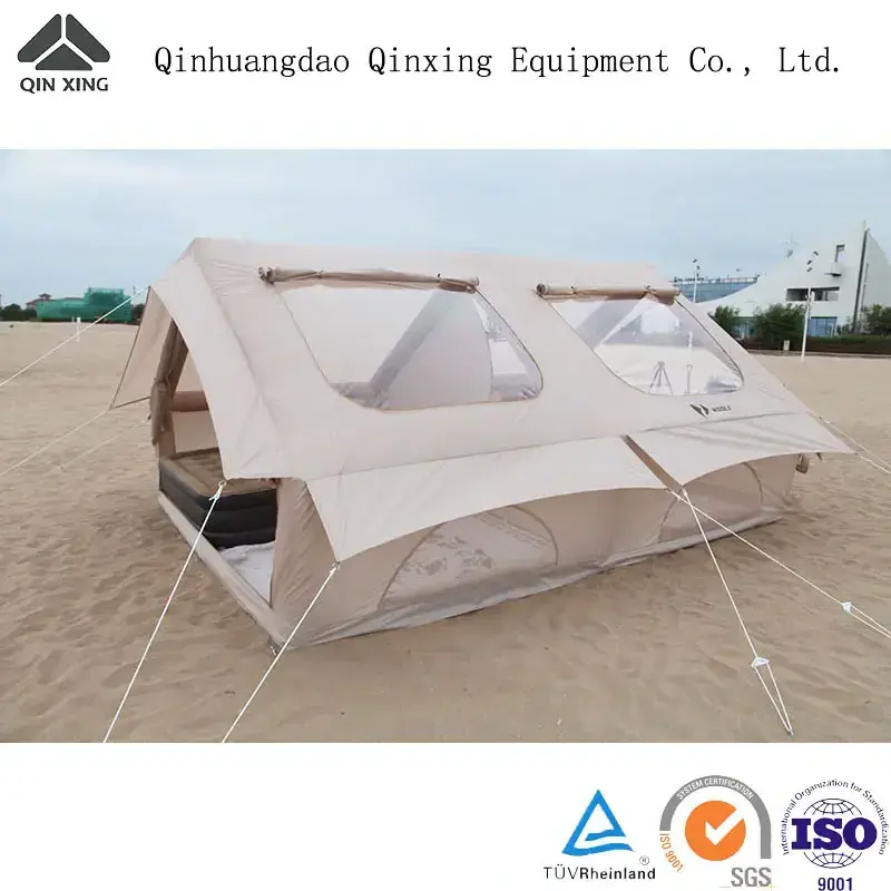 QX 12M Outdoor Khaki luxury winter inflatable camping canvas air tent