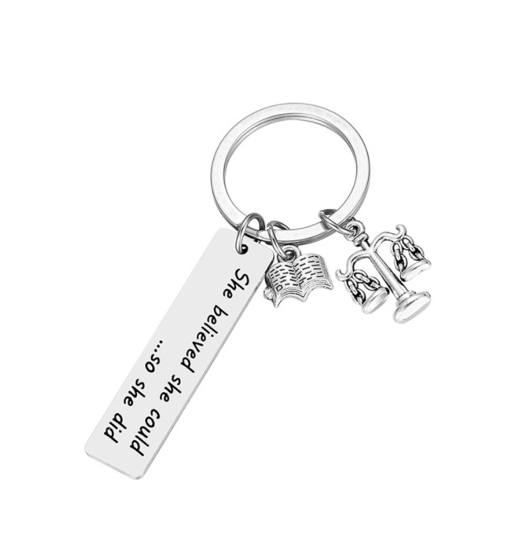 Lawyer Gift She Believed She Could So She Did Keychain Scales of Justice Lawyer Keychain Keyring For Law School Graduation Gift