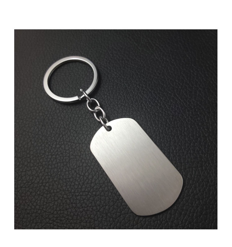 Blank Stainless Steel Metal Dogtag Key Chain Keychain Laser Engraving Logo Blank Metal Dog Tag Keychain