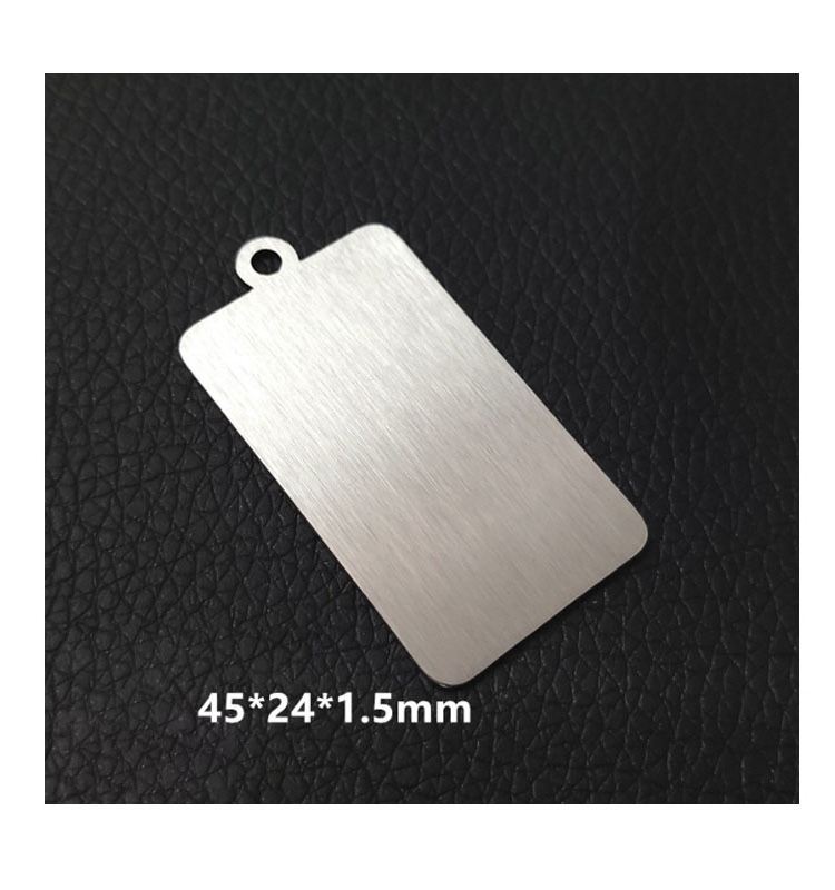 Metal Engraving Blank Stamping Tag Brushed Stainless Steel Rectangle Round Blank Tag For DIY Crafts Keychain Dog Tag