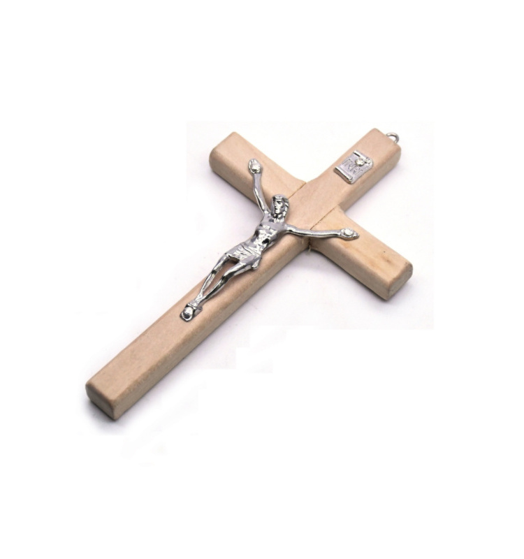 Vintage Christ Catholic Wood Jesus Cross Pendant Charm Wooden Jesus Cross for Jewelry DIY Making Jesus Accessories