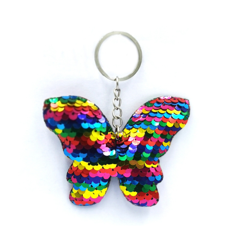 Nicely Animals Mermaid Butterfly Unicorn Sequin Bling Bag Keychain Keyring For Birthday Party Favors Gift Bag Accessories