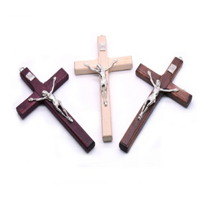 Vintage Christ Catholic Wood Jesus Cross Pendant Charm Wooden Jesus Cross for Jewelry DIY Making Jesus Accessories