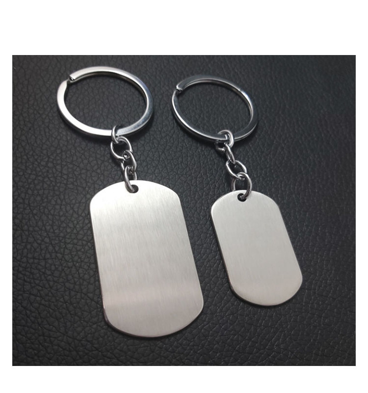 Blank Stainless Steel Metal Dogtag Key Chain Keychain Laser Engraving Logo Blank Metal Dog Tag Keychain