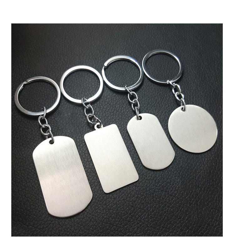 Blank Stainless Steel Metal Dogtag Key Chain Keychain Laser Engraving Logo Blank Metal Dog Tag Keychain