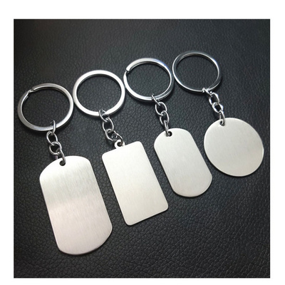 Blank Stainless Steel Metal Dogtag Key Chain Keychain Laser Engraving Logo Blank Metal Dog Tag Keychain