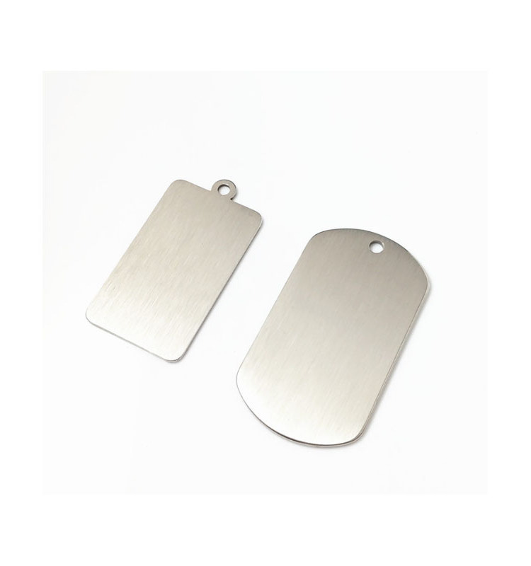 Metal Engraving Blank Stamping Tag Brushed Stainless Steel Rectangle Round Blank Tag For DIY Crafts Keychain Dog Tag