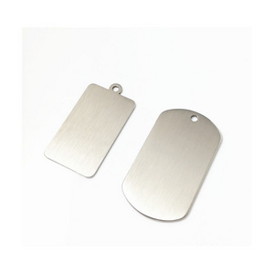 Metal Engraving Blank Stamping Tag Brushed Stainless Steel Rectangle Round Blank Tag For DIY Crafts Keychain Dog Tag