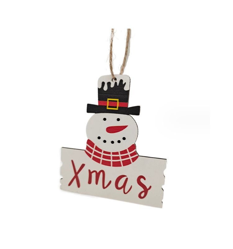 Wooden Snowman Truck Christmas Tree Ornaments Decorations Hanging Ornament For Christmas Tree Decor