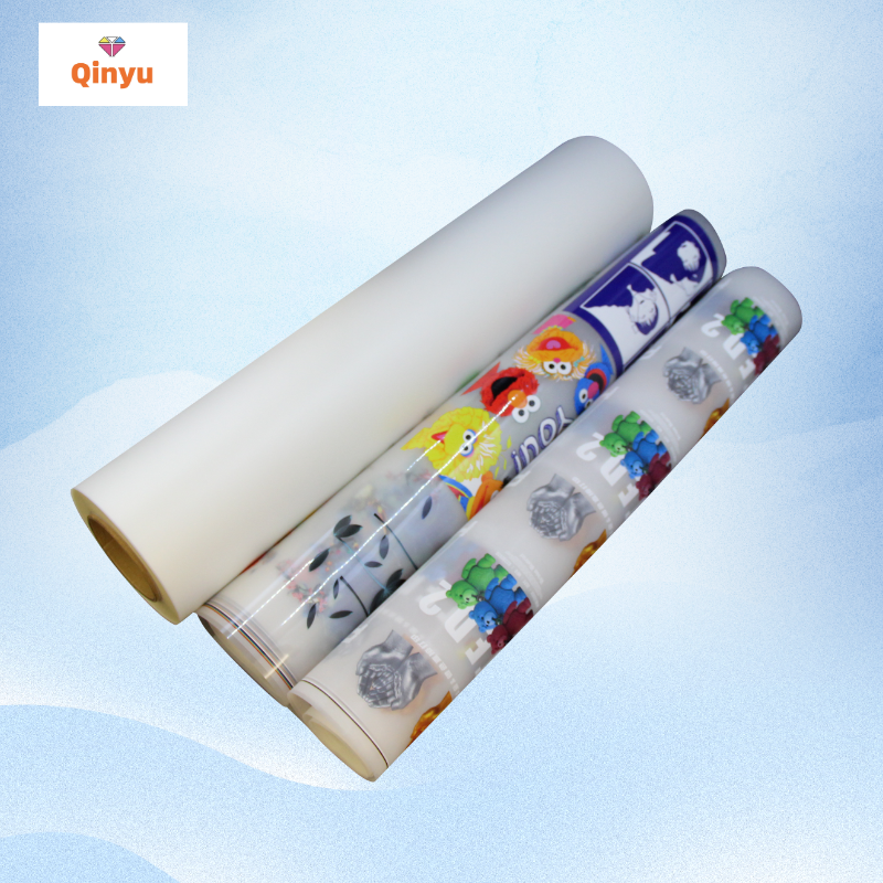 Qinyu wholesale double side pet  60cm 100m film for DTF t-shirt printer heat transfer machine a3 roll pet film single side