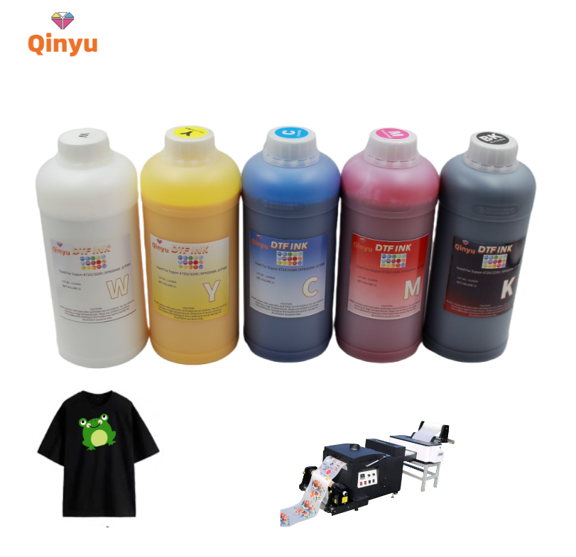 Qinyu Direct to Film digital inkjet Printers 5 color cmykw Heat Transfer Printing DTF Ink