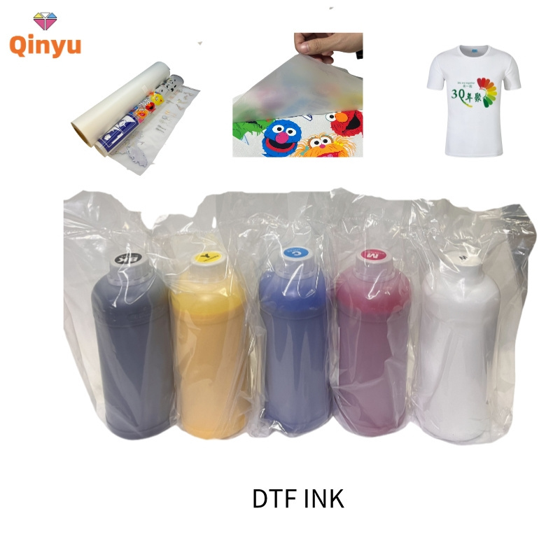 Qinyu 1000ML High-end DTF Transfer Digital PET Film T-shirt Printing Ink For Epson XP600 4720 I3200 Textile Printer