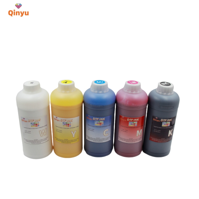 Qinyu Direct to Film digital inkjet Printers 5 color cmykw Heat Transfer Printing DTF Ink